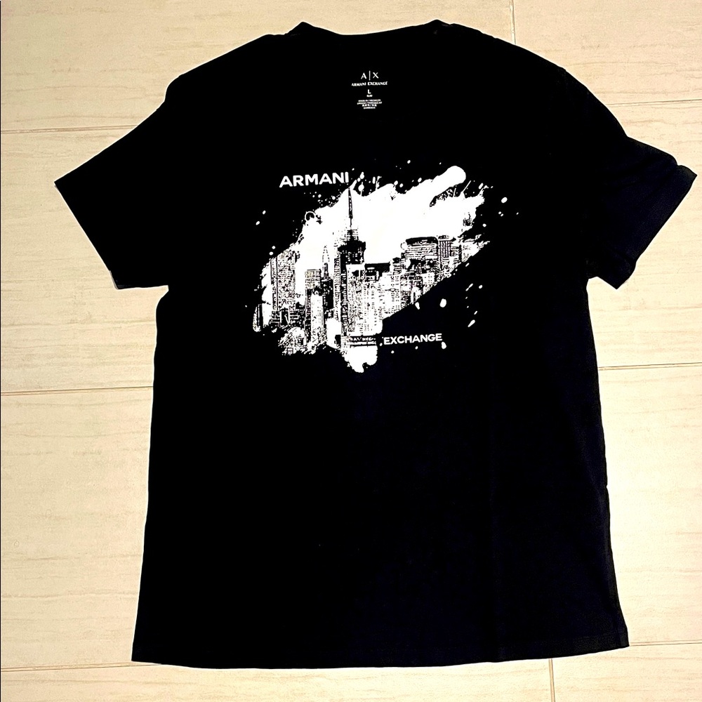 Armani Exchange Black Graphic Tee